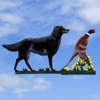 Black Gun Dog & Pheasant Painted